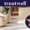 Treatwell Top Rated 2026 ženklelis, suteikiamas pagal klientų atsiliepimus, šviesioje salono registratūroje su kreminiais foteliais ir augalais